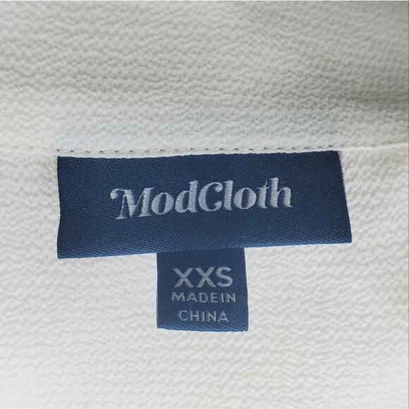 Modcloth White Tie Sleeve Blouse XXS - Picture 5 of 7